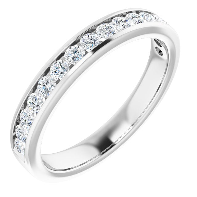 0.50 ct. Round Cut Diamond Wedding Band Channel Set Anniversary Ring-VIRABYANI